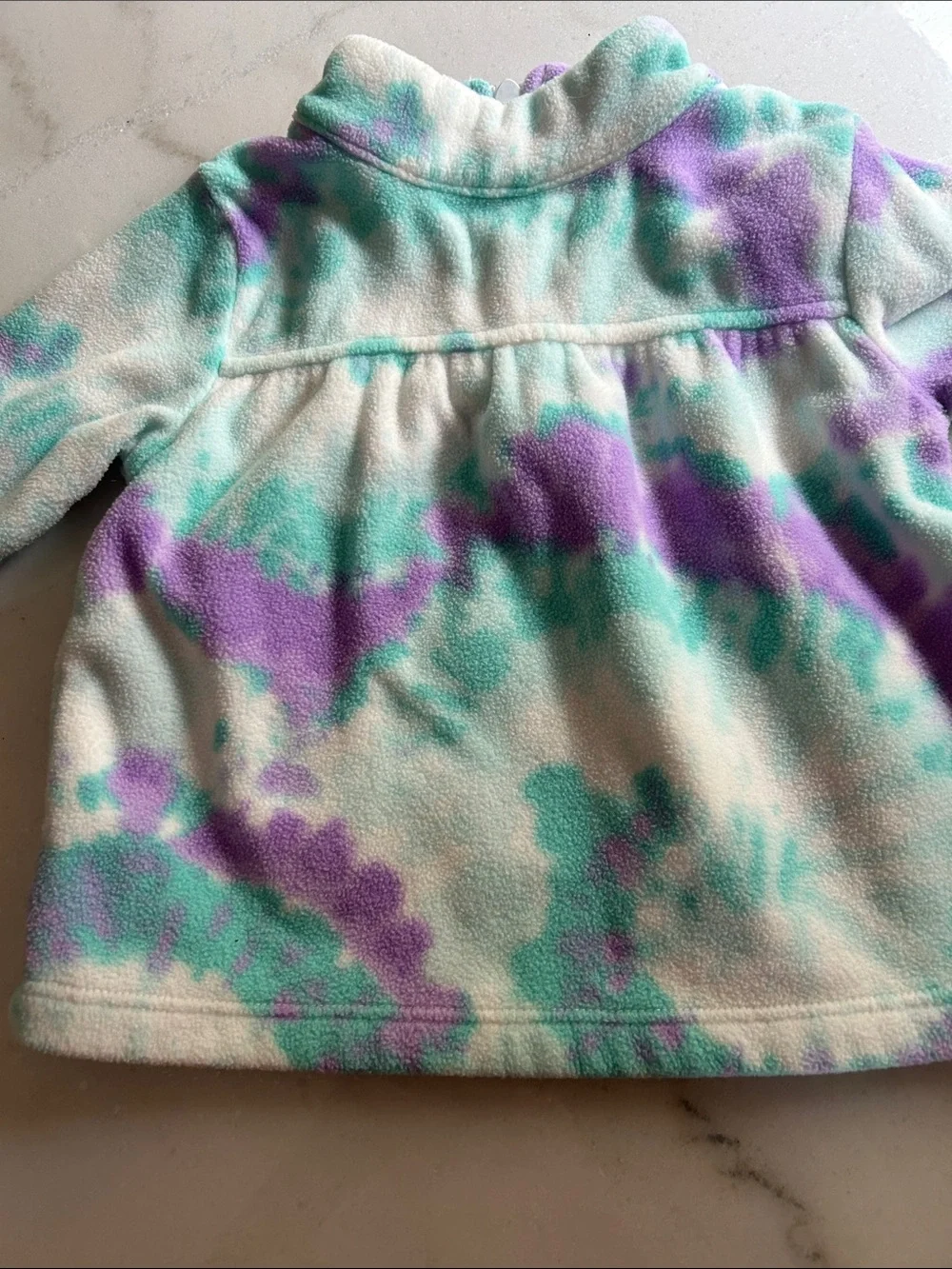 The Children's Place Purple, Teal & White Tie-Dye Fleece Pullover